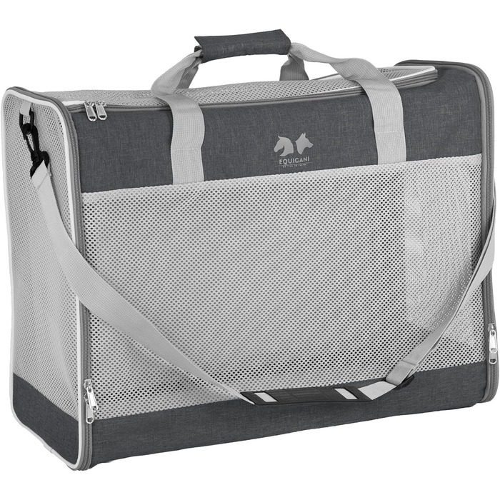 Сумка-переноска для собак та котів Equicani® 55x40x23 см, сіра | Легка, складна, з сіткою та зручним ременем