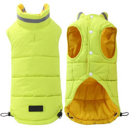 Вітронепроникна жилетка для собак, водонепроникний дощовик, теплий пуловер для собак та котів, бавовняна жилетка з підкладкою, зимова жилетка для собак, відображаюче одяг для собак, зелений L