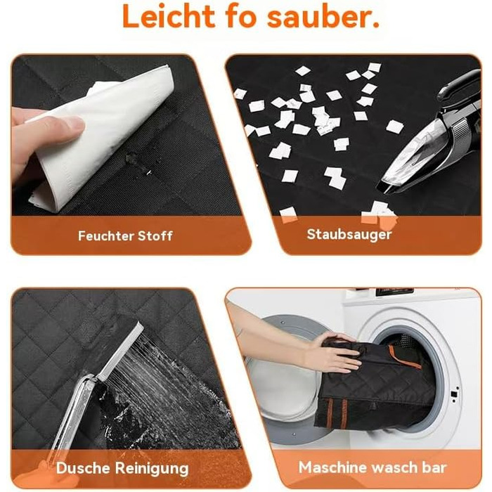 Захист для автосидіння для собак GlobalTrend – водовідштовхувальний, нековзний, 4-в-1 з боковими захистами, захистом від подряпин та кишенями – для собак будь-якого розміру