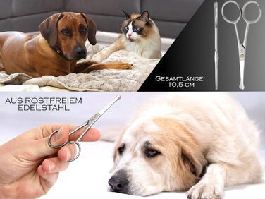 Ножиці для грумінгу собак та котів - професійні, з мікрозубом, з нержавіючої сталі, 10,5 см