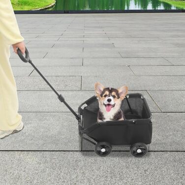 Візок для собак та котів, складаний, чорний, до 10 кг, 86 x 51 x 35 см