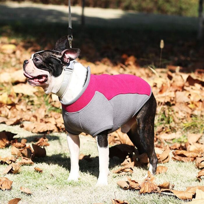 Теплий зимовий пуловер для собак з напівблискавкою, флісова куртка для собак, тепла жилетка для собак, одяг для собак у холодну погоду, для маленьких собак та цуценят, великих, бордовий