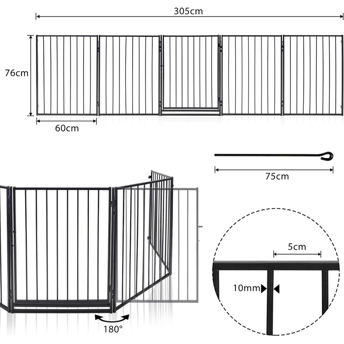 Забіг для цуценят Froadp 5 TLG: захист від каміну, огорожа, забіг, загін для собак, дітей. 61 x 76 см