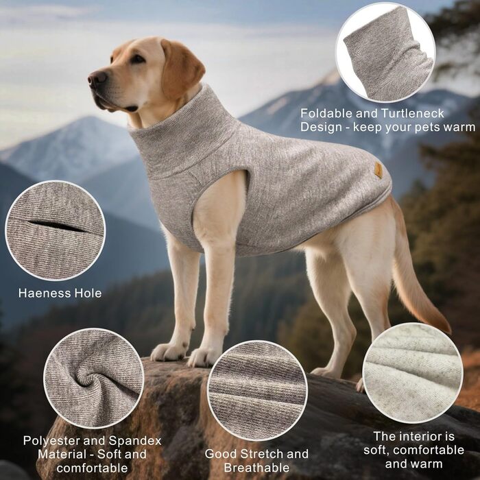 Світшот для собак Mosucoirl: теплий та стильний одяг для маленьких, середніх та великих собак XS-4XL (XL, Хакі)