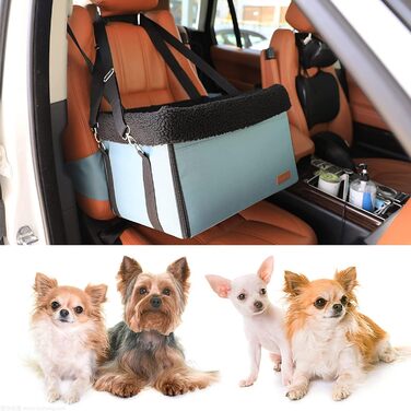 Автомобільний лежак для собак - міцний, знімний флісовий вкладиш, для маленьких та середніх собак, синій