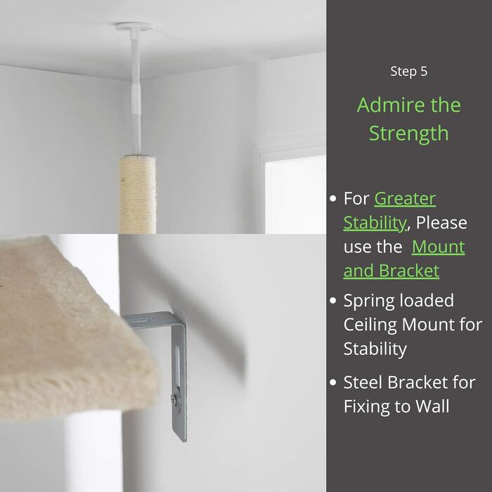 Котячий комплекс Kratzbaum Deckenhoch XL: сірий, 215-280 см, регульована висота, котячий будиночок, кігтетопка, ігровий комплекс