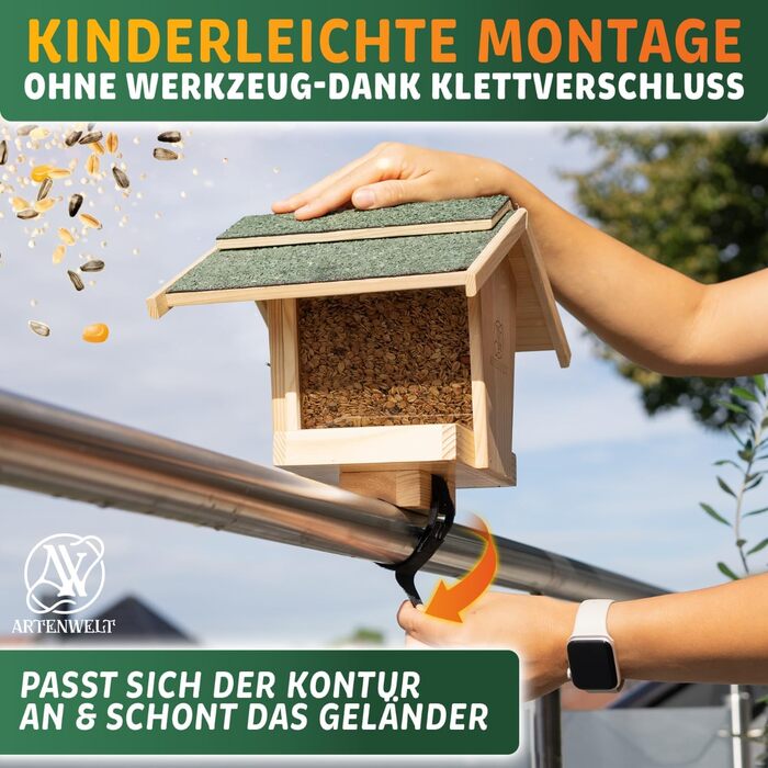 Підвісна годівниця для птахів на балкон Vogelhaus, кормушка для птахів, годівниця для зерна, кормовий будиночок для вуличних і диких птахів