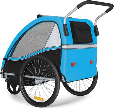 Дитячий причіп Tiggo VS 2 в 1 для велосипеда з функцією коляски та бегуном, блакитний