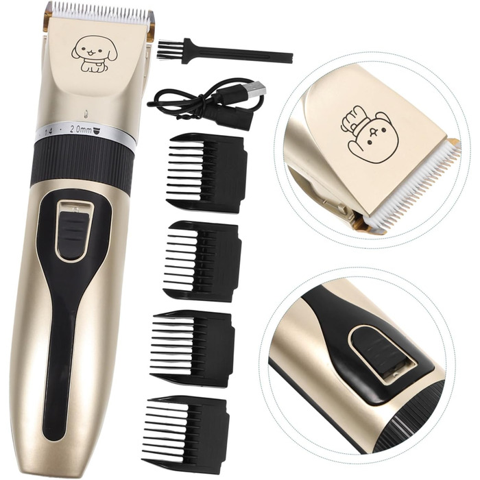 Електричний собачий триммер SOIMISS з титановими керамічними лезами. Безшумна машинка для грумінгу собак та котів. Для догляду за вухами, обличчям та тілом.