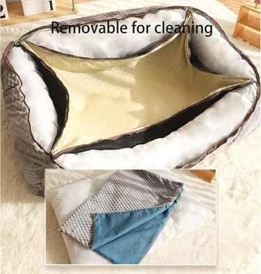 Ортопедичний лежак для собак великих порід, заспокійливий, теплий, м'який, знімний чохол, антиковзаюча підкладка (90 x 70 x 35 см)