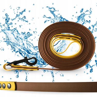 Водостійкий міцний повідець для собак (малих та великих порід), довжина 20 м, коричневий