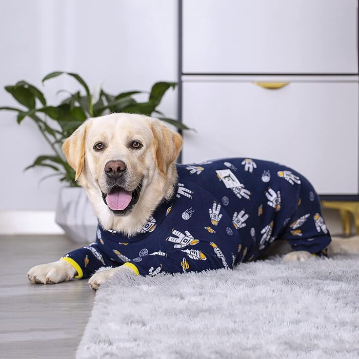 Піжама для собак Miaododo великих порід з бавовни, принт 