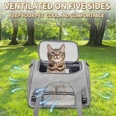 Транспортна сумка для кота та собаки, переноска для тварин з підстилкою, портативна, м'яка, складна, для цуценят та кошенят, дозволена авіакомпаніями