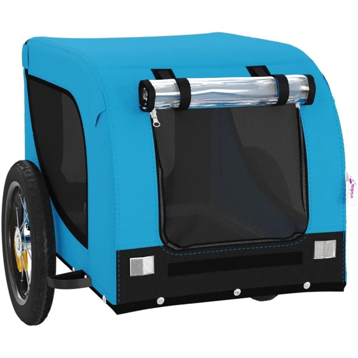 Причіп для велосипеда, переноска для собак та домашніх тварин, 124x53x53 см, блакитний та чорний
