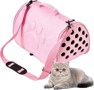 Трансформер для котів - переноска для кошенят з регульованим плечовим ременем, рожева, L