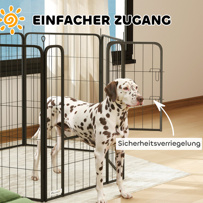 PawHut Puppy Playнеж 6-сторонній Щенячий біг з 6 сітчастими пластинами Двері Гнучкий складний захисний брезент Вільний вигул Вольєр для собак висотою 100 см Щенячі ворота для собаки Кішка Манеж для приміщень на вулиці | Аосом
