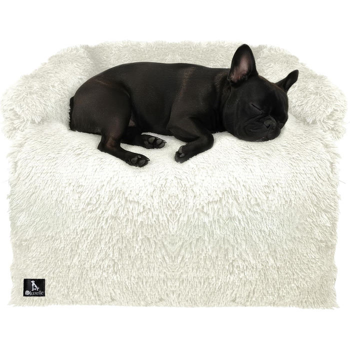 Захисний лежак для собак на диван, плюшевий коврик для собак малого та середнього розміру, водонепроникний, знімний чохол, ковдра-чохол для собачого дивана, колір: (кремовий, M - 102x85x12 см)