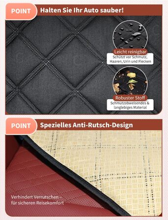 Автокрісло для собак KYG - Стабільне, водонепроникне, неслизьке та стійке до подряпин - для собак малого та середнього розміру - на переднє та заднє сидіння (Чорний) 6696