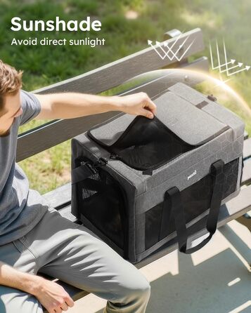 Переносна переносна сумка для котів Pecute Katzentasche, XL, 47x33x30 см, сіра