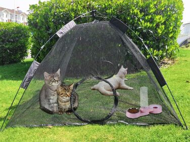 Кішка, собака, кролик: переносне велике намет-будка для тварин, 2 двері, чорний колір