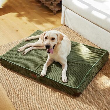 Ортопедичне ліжко для собак FUKUMARU - 91x56x9 см, зелене, водонепроникне, з антиковзким покриттям