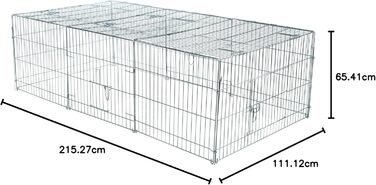 Вольєр для тварин Trixie Natura з кришкою, оцинкований, 216×65×116 см