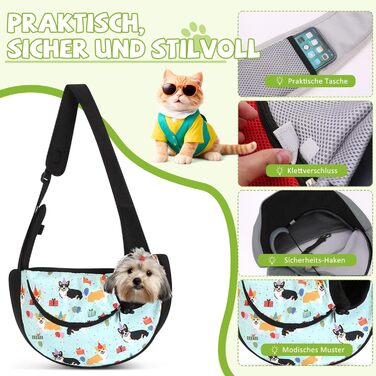 Сумка-переноска для собак та котів ALLSOPETS, блакитний Corgi, S, для подорожей та кемпінгу