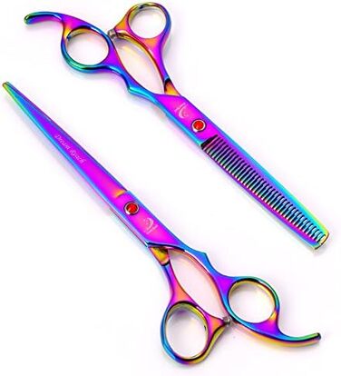 Набір для грумінгу домашніх тварин: професійні ножиці для собак та котів, ножиці для фінальної обробки, вигнуті ножиці, гребінець для грумінгу, набір для догляду за шерстю