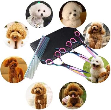 Набір для стрижки тварин QUNINE: професійні ножиці, тример, гребінець для собак та котів