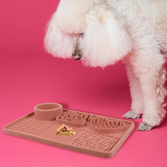 Килимок для собак - повільний годівник великого розміру з присосками, антиковзаюча поверхня, легко миється, сприяє повільному годуванню, підходить для цуценят та домашніх тварин