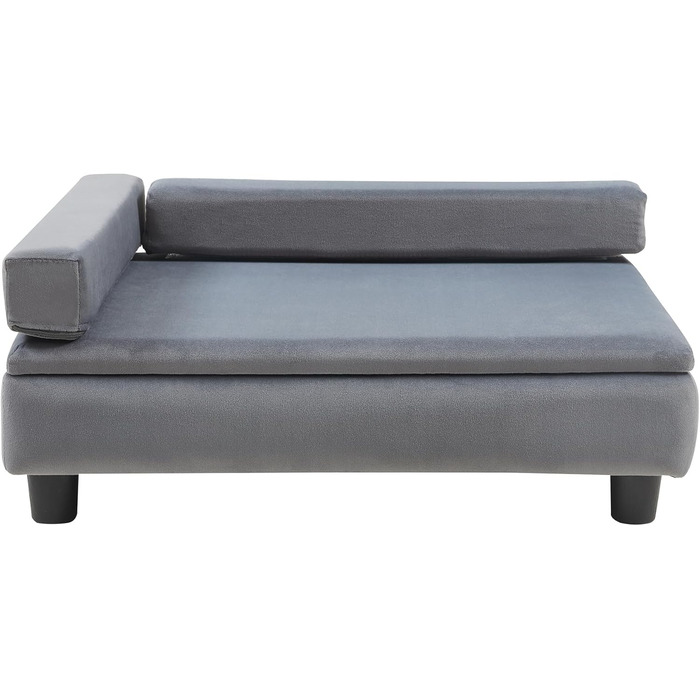 Ліжко для собак та котів en.casa Salkonssad з ящиком для зберігання, 60 x 45 x 24 см, сіре, для собак та котів середніх розмірів