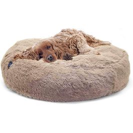 Ортопедичне собаче ліжко з м'якої тканини, велике, 100 см - для собак середніх та великих порід, тепле, глибоке місце для сну, миється