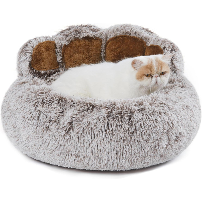Кругле ліжко для собак Jiupety, плюшеве, у формі пончика, середній розмір 81 см, зручне та м'яке, можна прати
