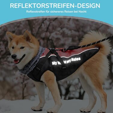 Водонепроникний теплий зимовий одяг для собак ALLSOPETS з відбиваючими смугами - тепла жилетка для собак, 3XL, Grapefruitrot