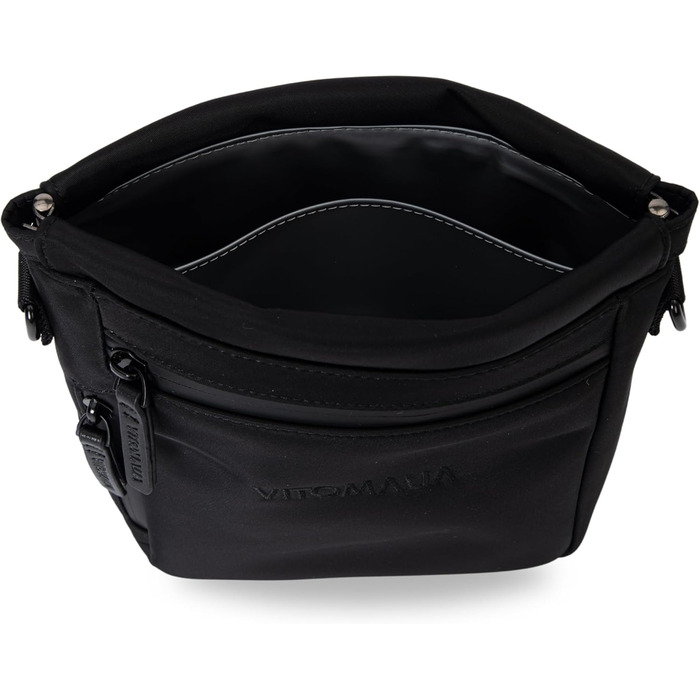 Сумка для собак Deluxe: багатофункціональна сумка через плече з кишенею для ласощів, сумкою для прогулянок, сумкою для корму, диспенсером для пакетів та магнітною застібкою - ідеально для прогулянок та тренувань (Чорний)