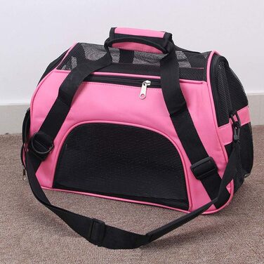 Транспортна сумка для котів та собак Levoberg: комфортна, для подорожей, 47 x 30 x 23 см, зелена/рожева