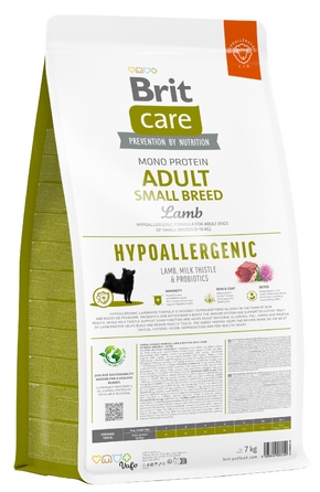 Корм для собак BRIT Care Hypoallergenic Adult Small Breed Ягнятина, 7 кг
