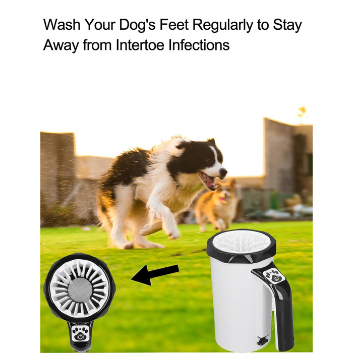 Автоматичний мийка лап для собак, портативне аксесуар для чищення, розділена, ручна, перезаряджувана, потужна мийка лап для собак середніх та великих порід