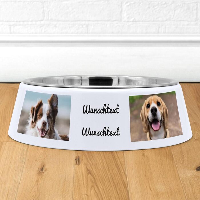 Миска для корму для собак PhotoFancy® з фотографією - персоналізована з власним дизайном (Layout 4)