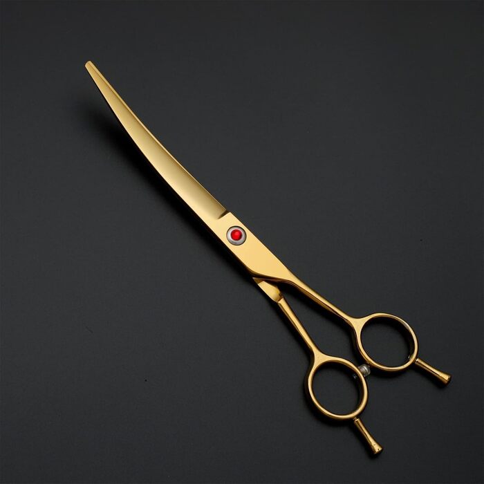 Професійний набір ножиць для собак 7.0 дюймів: ножиці для стрижки та догляду за шерстю, вигнуті ножиці, набір для грумінгу собак, ножиці для собак з нержавіючої сталі 440C