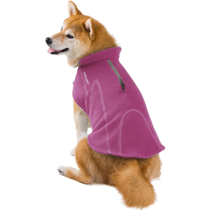 Тепла куртка VIVAGLORY Cozywrap для собак, фіолетовий, XS (обхват грудей 38-48 см), з застібкою-липучкою та отвором для повідка, флісова, з регулюванням, світловідбиваюча