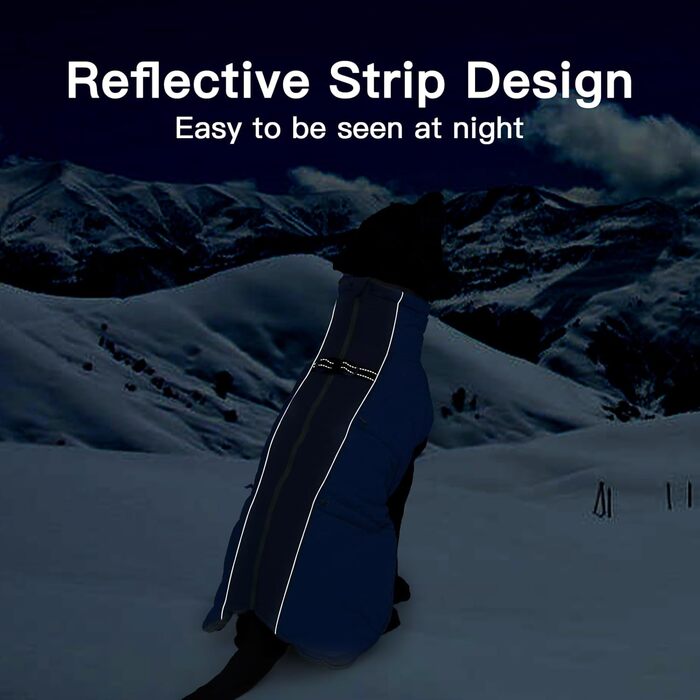 Теплий зимовий одяг для собак великих порід: куртка, комбінезон, жилет. Відображення, водовідштовхування, камуфляж армійсько-зелений (XX-Large, Royalblau)