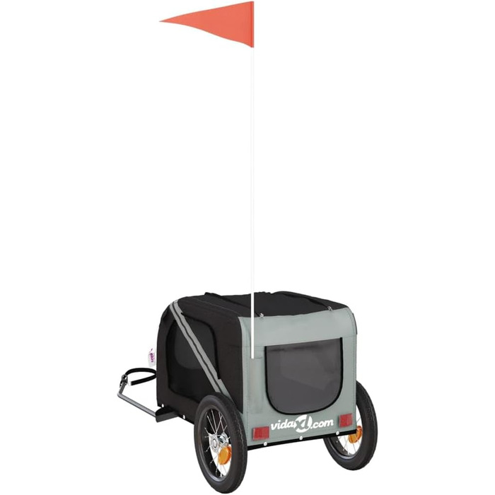 Ферштеніт Причіп для велосипеда, переноска для собак, 30 кг, сірий (124 x 53 x 53 см)