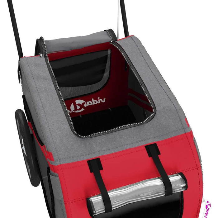 Причіп для велосипеда для собак та інших домашніх тварин. Червоно-чорний, Oxford-тканина, 122x52x53 см