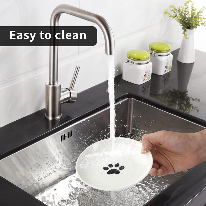 Миска для кота, керамічна з неслизьким гумовим дном, діаметр 15 см, для котів та кошенят