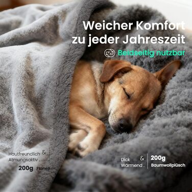 Водонепроникний плед для собак Mora Pets, Extra Dick & Super Warm, 203x152 см, сірий