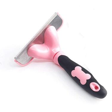 Слікер для собак Slicker Dog Brushes - самоочисна щітка для грумінгу, видаляє 90% шерсті, підходить для собак та котів з середньою та довгою шерстю, рожевий колір