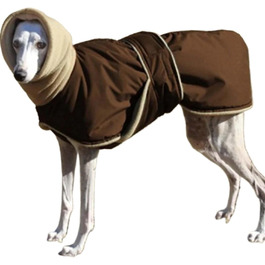 Теплий зимовий халат для Віппет та Віндгаунд, Lingtons, Італійський Віндгаунд, флісова куртка для собак середнього та великого розміру (Колір: Кофе L Кофе)