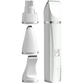 Електричний триммер для собак 4-в-1: стрижка, грумінг, догляд за кігтями та шерсті. Бездротовий, тихий, для цуценят та собак білих порід