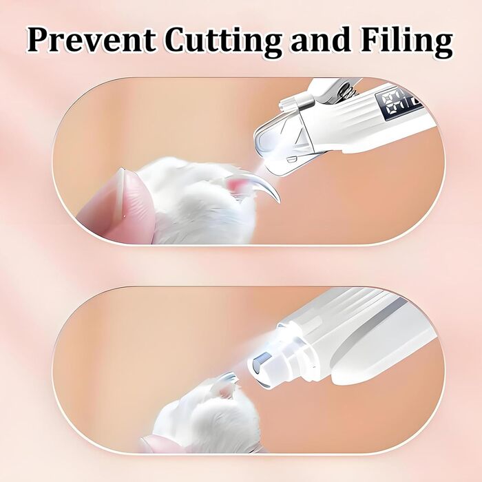 Електричний триммер для собак 2-в-1: кусачки та пилка, LED-дисплей, перезаряджається, для догляду за кігтями